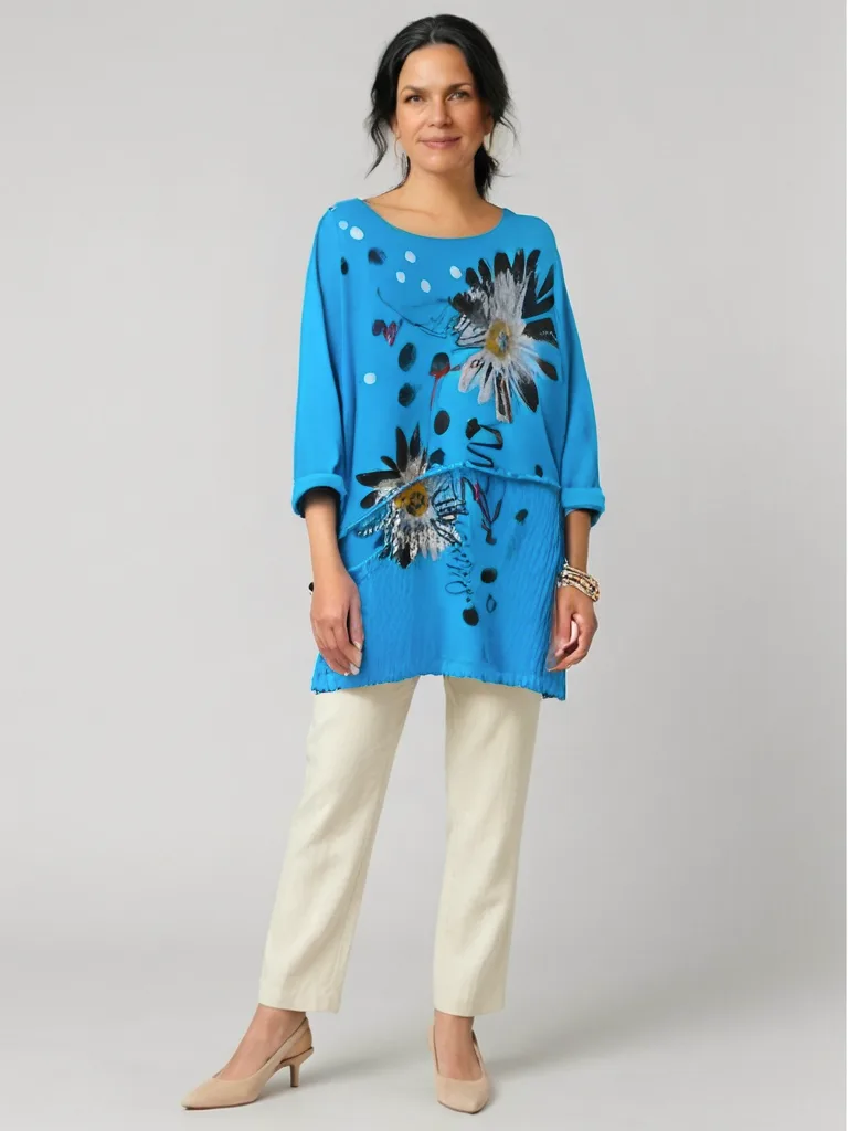 Blue Daisy Patchwork Tunic