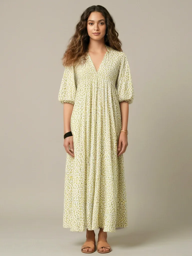 Botanical Vine Smocked Tunic