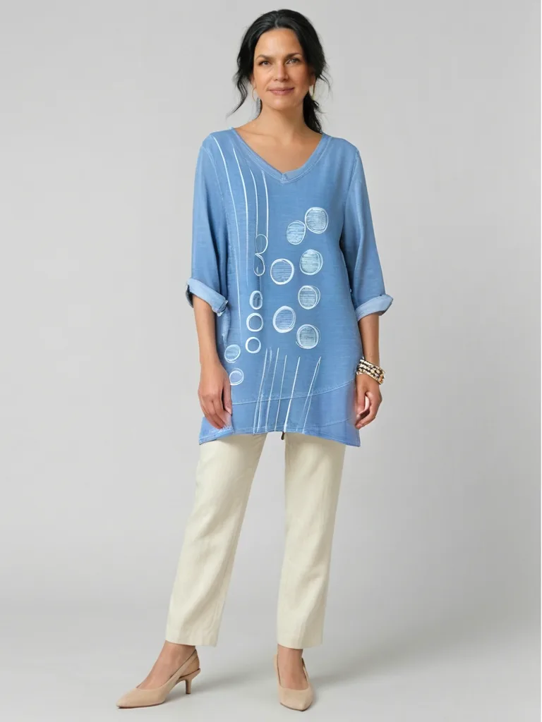 Dot N Line Mineral Wash Tunic