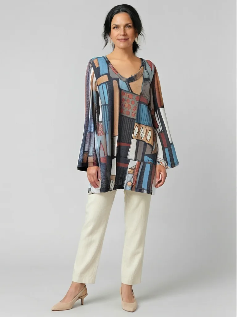 Block Print Geometric Tunic