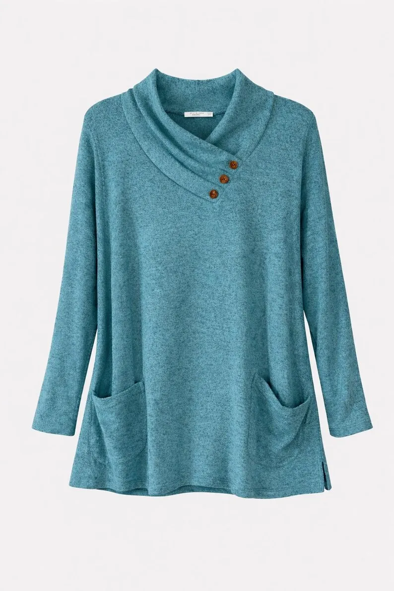 Brushed Hacci Cowl Tunic — photo 4