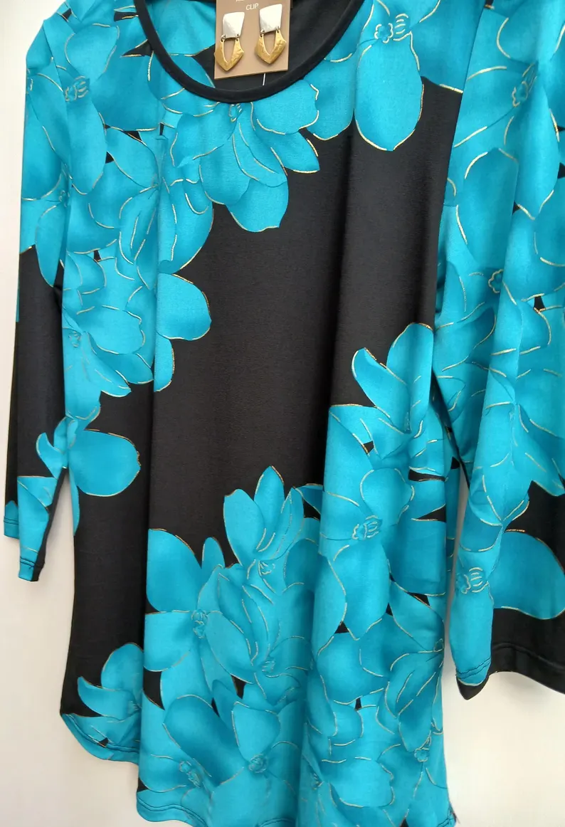 Teal Bloom Knit Tunic — photo 2