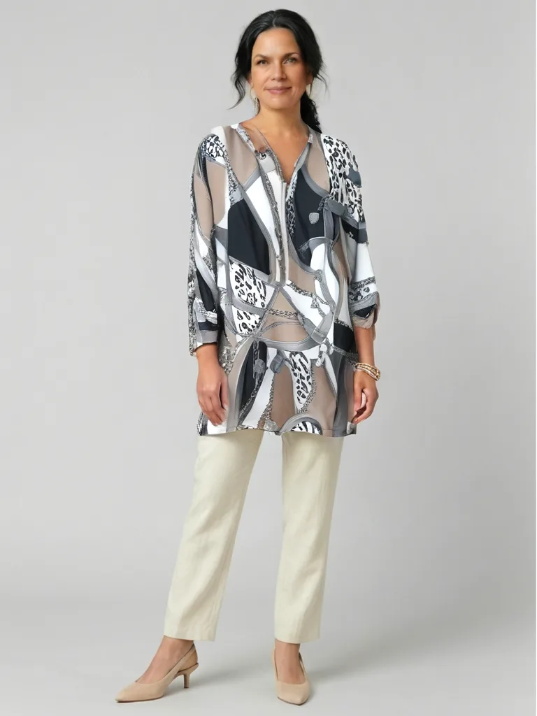 Mixed Print Chain Tunic