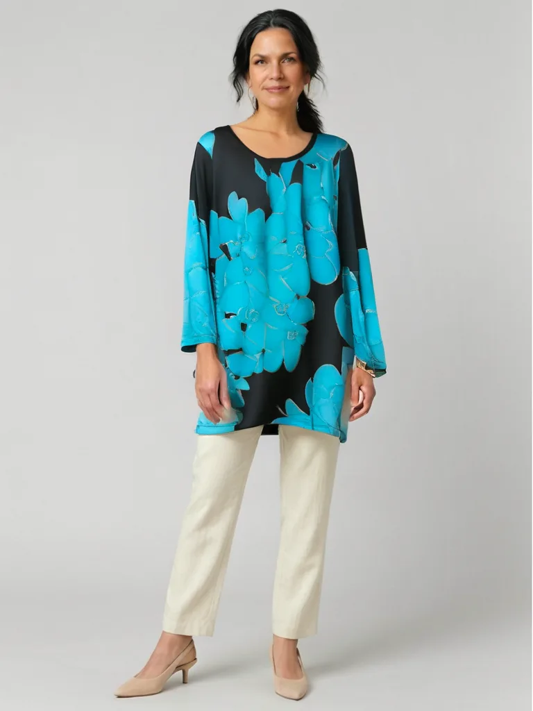 Teal Bloom Knit Tunic