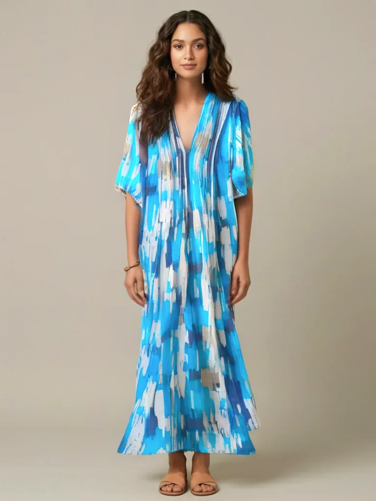 Brushstroke Pintuck Dress