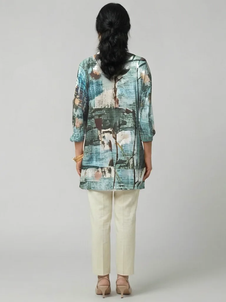 Painterly Abstract Blouse — photo 2