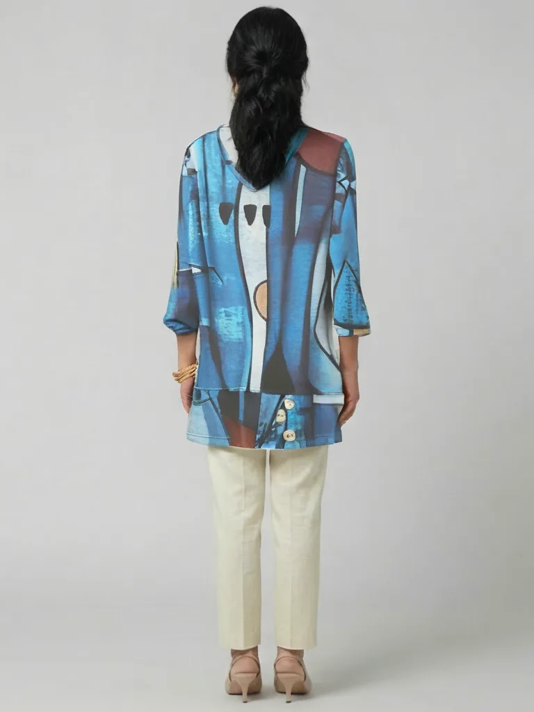 Sapphire Abstract Art Tunic — photo 2