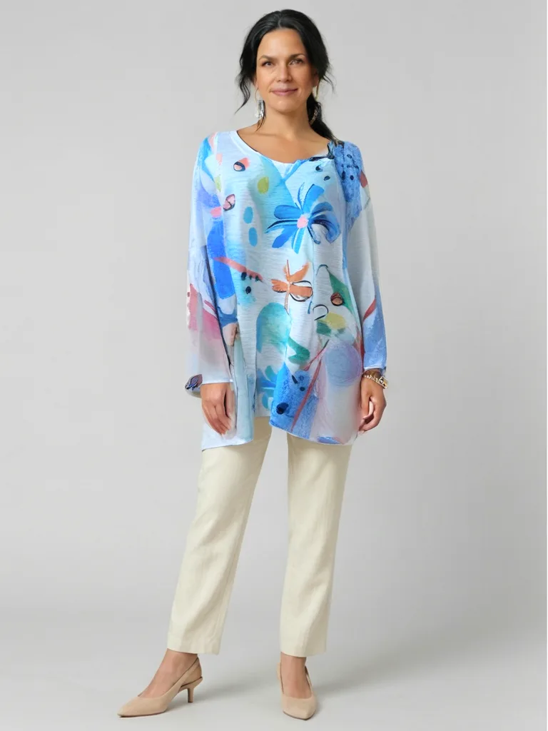 Floral Burnout Swing Tunic