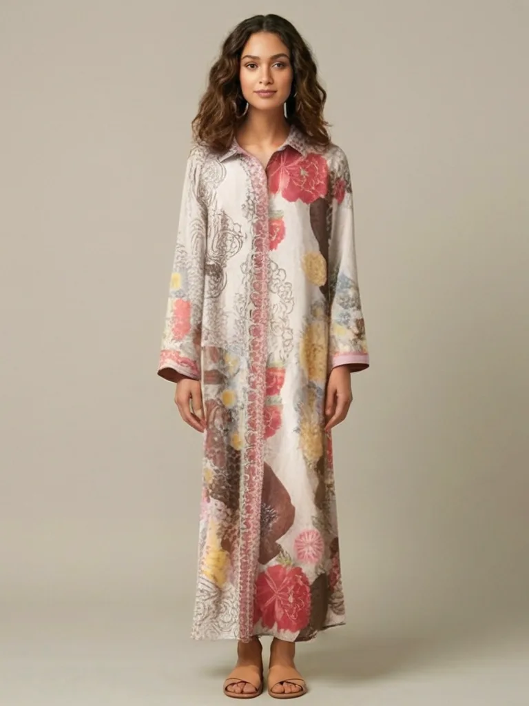 Peony Paisley Shirt Dress